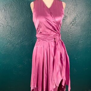 Vintage 70s 80s dusty rose handkerchief dancing dress